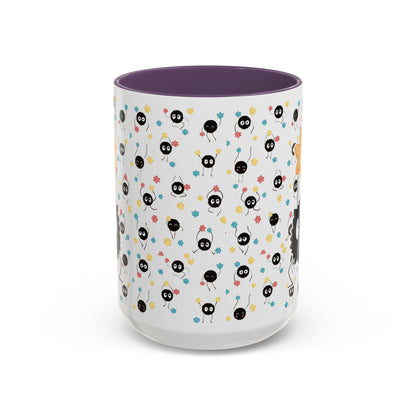 Soot Sprites Accent Mug – Studio Ghibli Color Handle Cup – 11oz & 15oz Ceramic Anime Gift