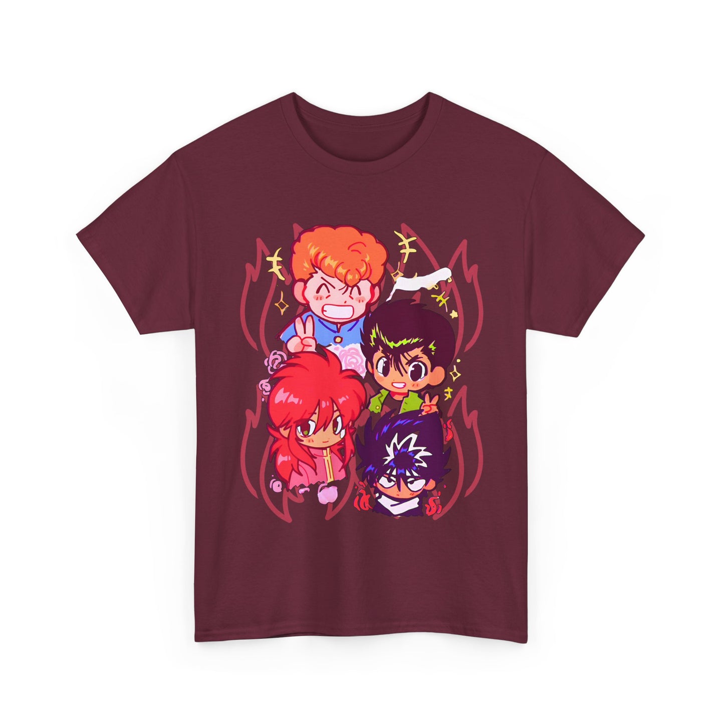 Yu Yu Hakusho T-Shirt – 100% Cotton Retro Anime Tee Featuring Yusuke and Team