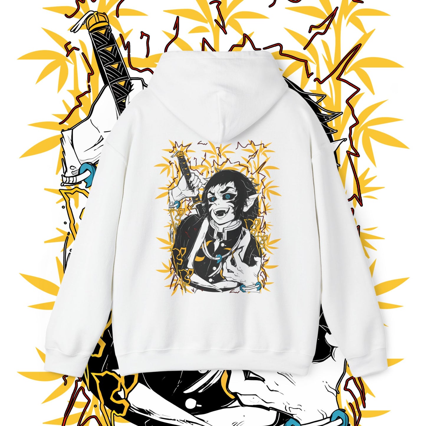 Kaigaku Demon Slayer Art Back Print Hoodie 100% Cotton