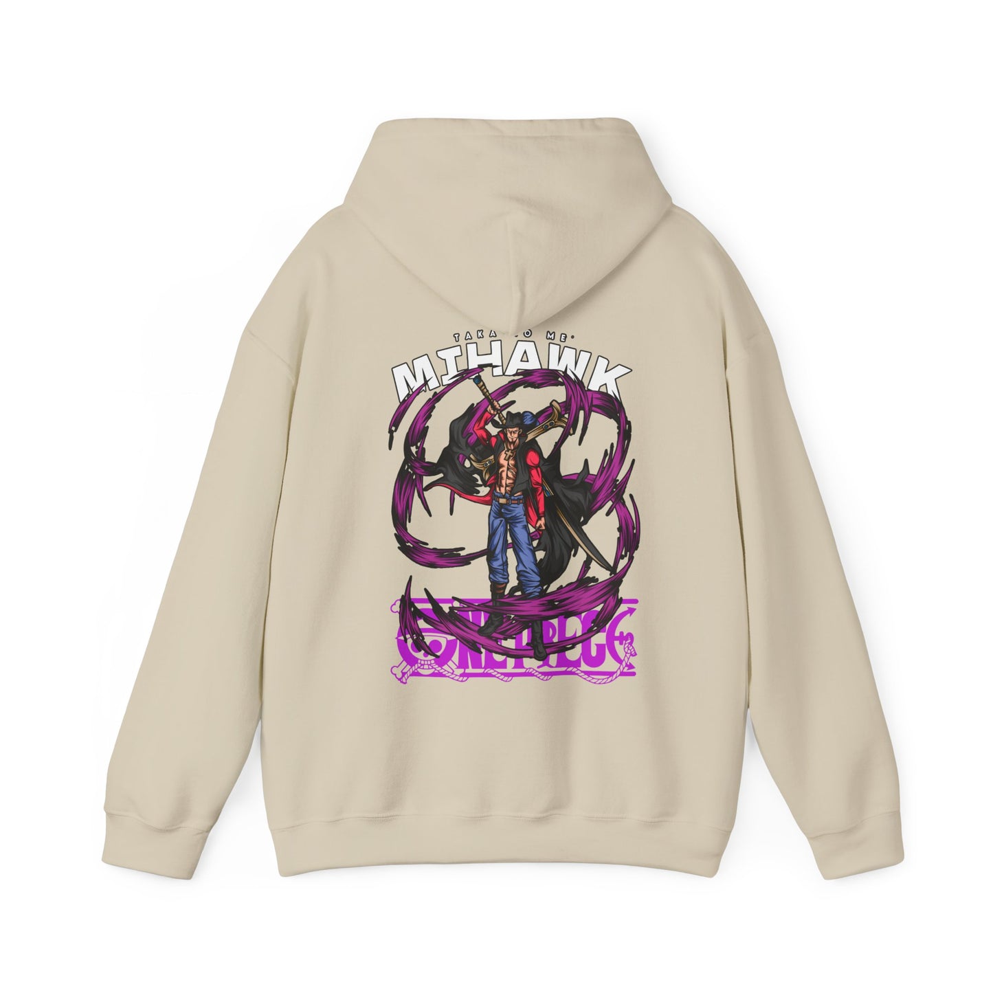 Dracule Mihawk One Piece Back Print Hoodie – 100% Cotton Anime Hoodie for Swordsman Fans