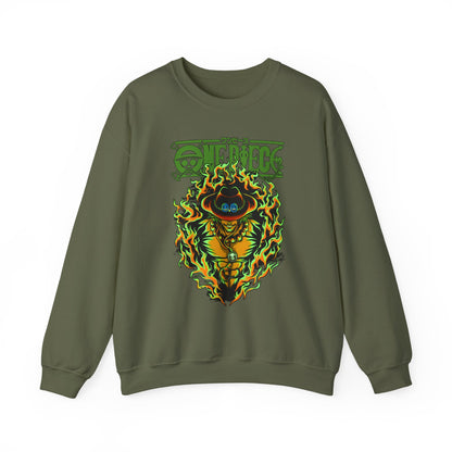 Portgas D. Ace One Piece Sweatshirt – 100% Cotton Anime Pullover for Fire Fist Fans