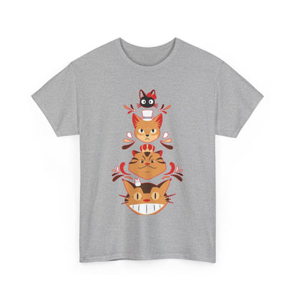 Ghibli Cats T-Shirt – 100% Cotton Anime Cat Lover Tee