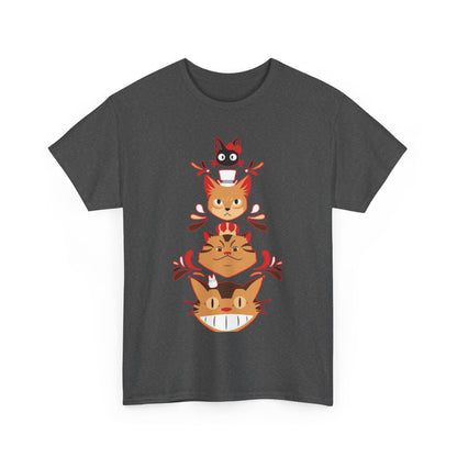 Ghibli Cats T-Shirt – 100% Cotton Anime Cat Lover Tee