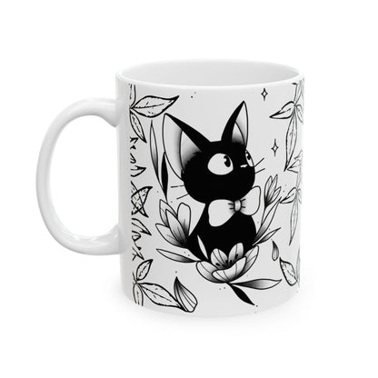 Jiji Cat Studio Ghibli Mug – 11oz & 15oz Ceramic Coffee Cup – Kiki’s Delivery Service Anime Gift