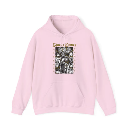 Black Clover Characters Hoodie – 100% Cotton Anime Hooded Sweatshirt – Asta Yuno Noelle Pullover for Fans