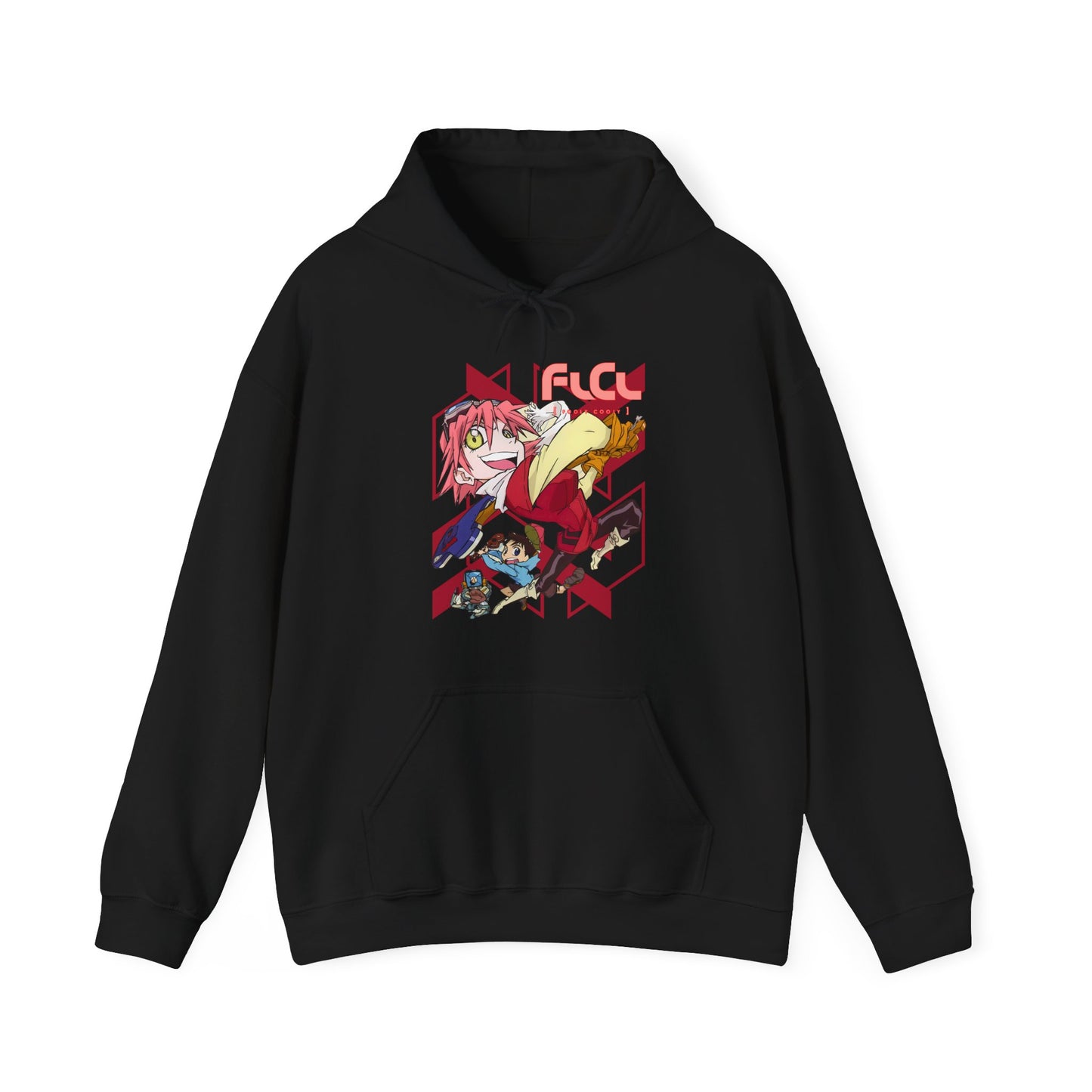 FLCL Hoodie – 100% Cotton Gildan 18500 | Fooly Cooly Classic Anime Hoodie for True Fans