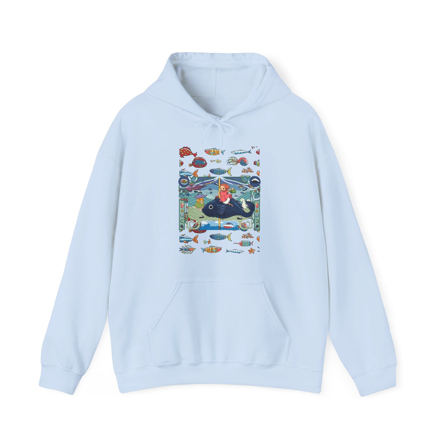 Ponyo Sea Love Hoodie – 100% Cotton Studio Ghibli Hoodie for Anime and Ocean Fans