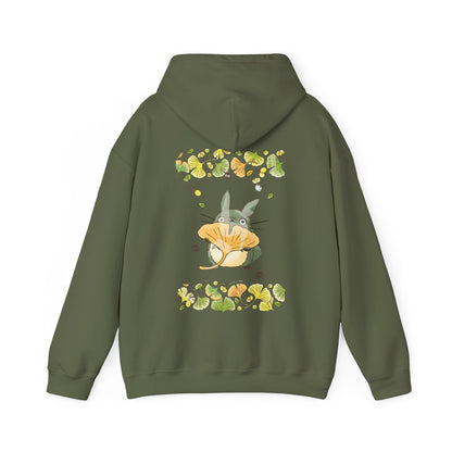 Totoro Flowers Dream Back Print Hoodie – 100% Cotton Gildan 18500 | Studio Ghibli Anime Hoodie