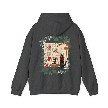 Kiki’s Delivery Service Back Print Hoodie – 100% Cotton Studio Ghibli Hoodie Featuring Kiki and Jiji
