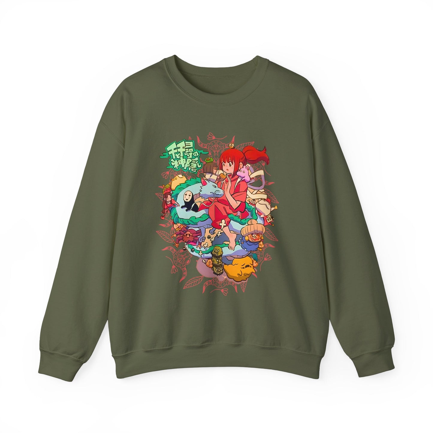 Spirited Away Characters Collage Sweatshirt – 100% Cotton Studio Ghibli Anime Pullover