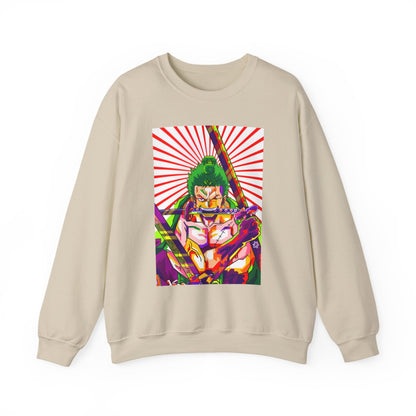 One Piece Zoro Style Sweatshirt – 100% Cotton Anime Pullover for Swordsman Fans