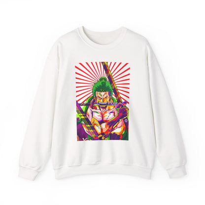 One Piece Zoro Style Sweatshirt – 100% Cotton Anime Pullover for Swordsman Fans