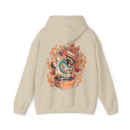 Totoro Matryoshka Back Print Hoodie – 100% Cotton Studio Ghibli Sweatshirt for Anime Fans