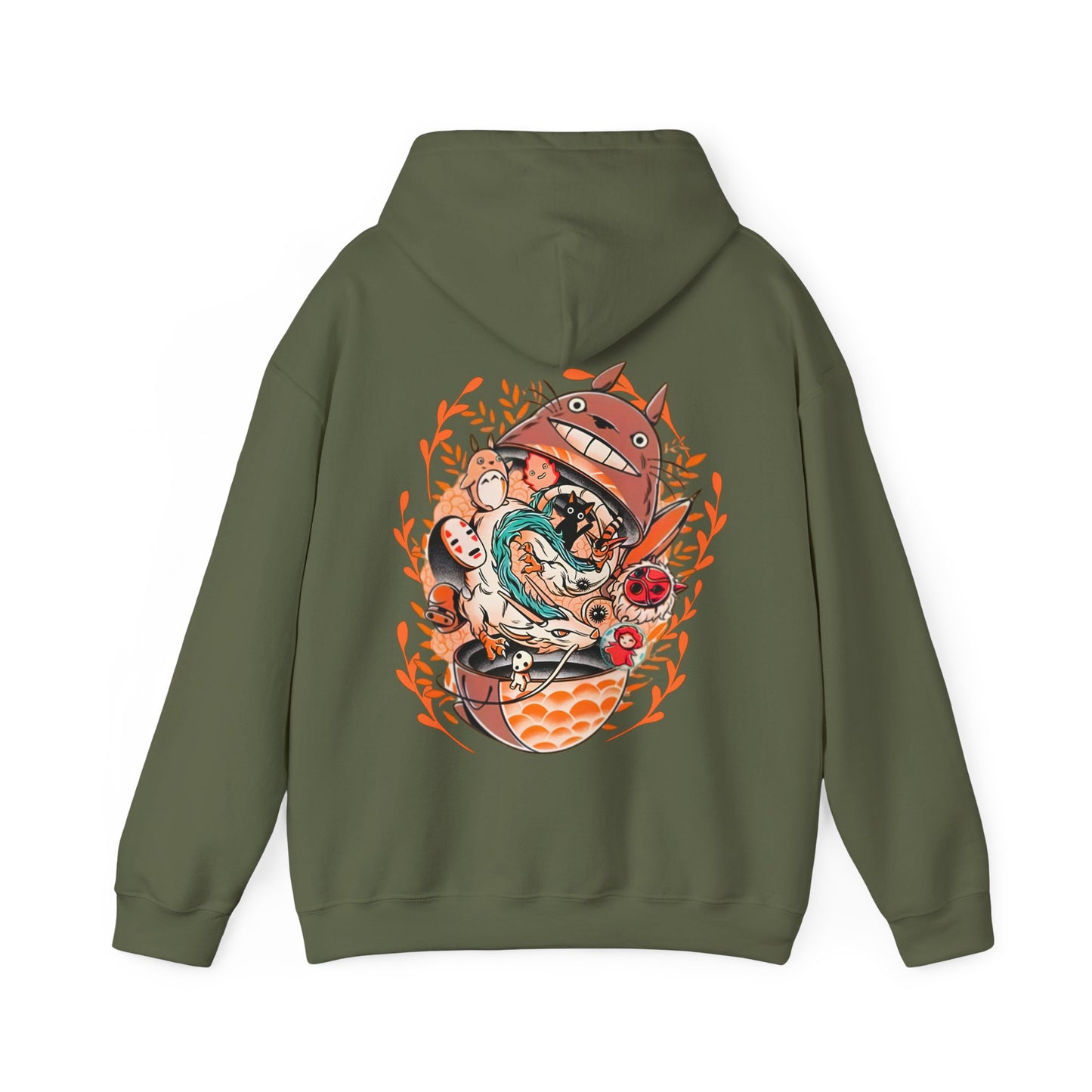 Totoro Matryoshka Back Print Hoodie – 100% Cotton Studio Ghibli Sweatshirt for Anime Fans