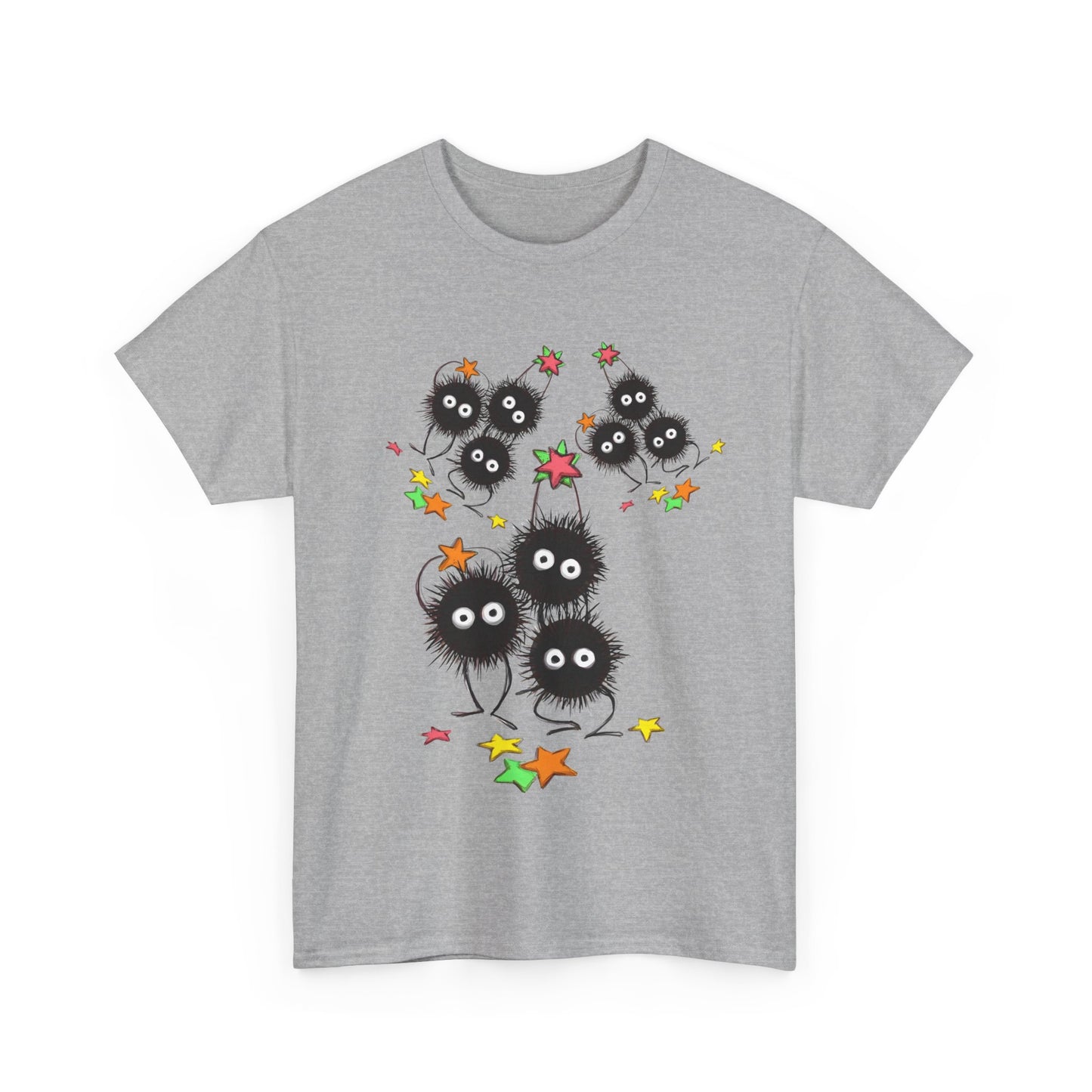 Soot Sprites Fantasy T-Shirt – 100% Cotton Studio Ghibli-Inspired Anime Tee for Fans