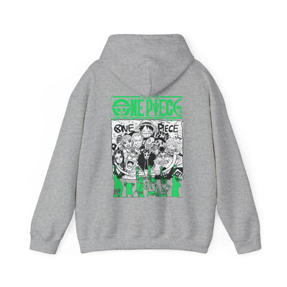 One Piece Characters Back Print Hoodie – 100% Cotton Anime Streetwear