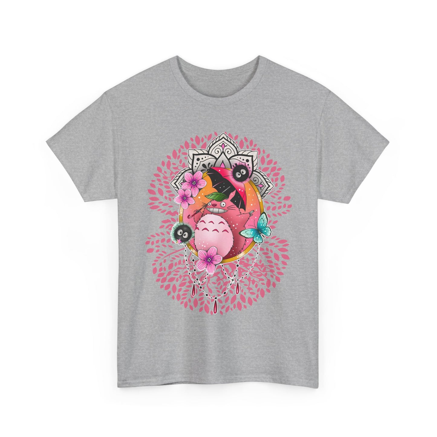 Totoro Pink Art T-Shirt | 100% Cotton Studio Ghibli Anime Tee