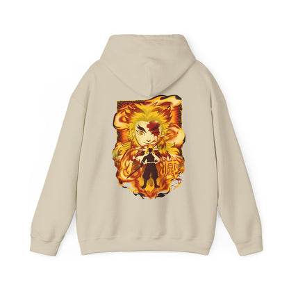 Kyojuro Rengoku Demon Slayer Back Print Hoodie – 100% Cotton Anime Hoodie for Flame Hashira Fans