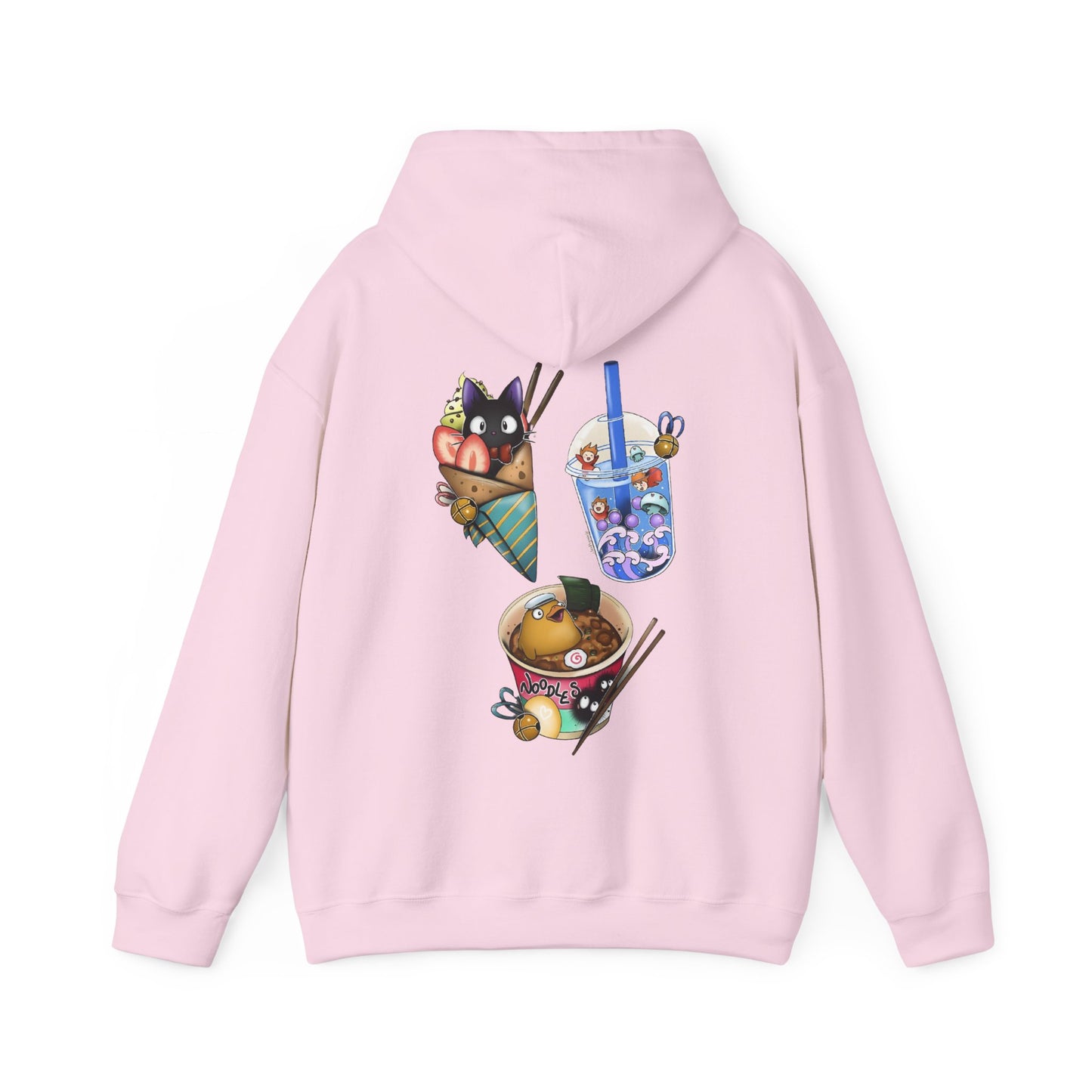 Studio Ghibli Food Back Print Hoodie – 100% Cotton Anime Hoodie with Iconic Ghibli Dishes on the Back