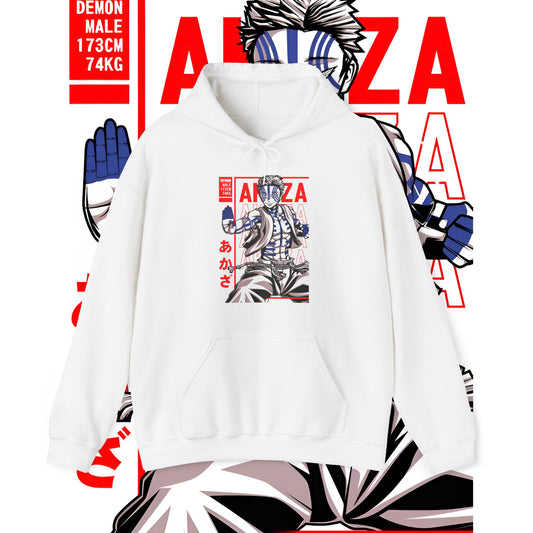 Akaza Demon Slayer Moon Hoodie – Premium 100% Cotton Anime Streetwear