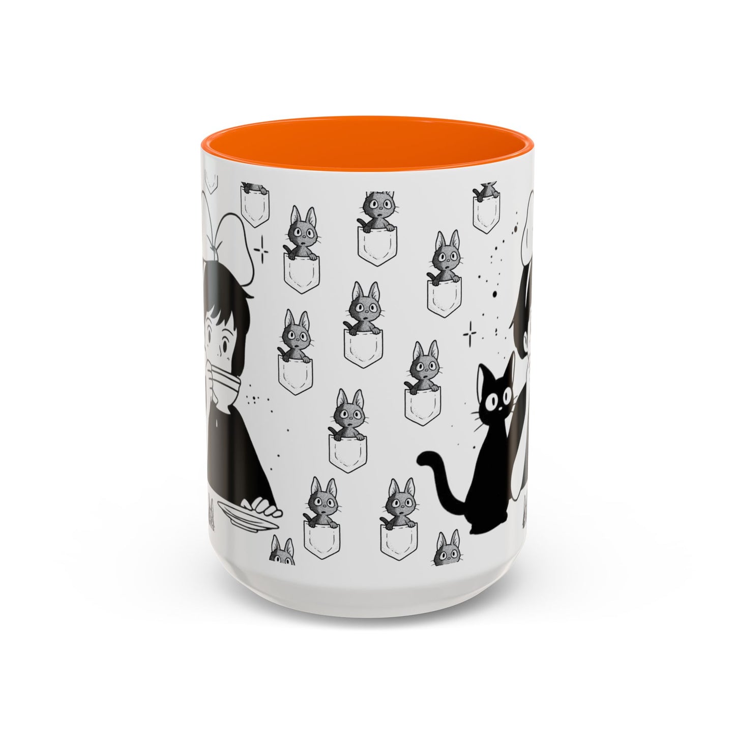 Kiki's Delivery Service Coffee Mug – Studio Ghibli Accent Handle Cup – 11oz & 15oz Anime Gift
