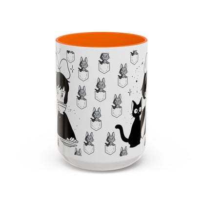 Kiki's Delivery Service Coffee Mug – Studio Ghibli Accent Handle Cup – 11oz & 15oz Anime Gift