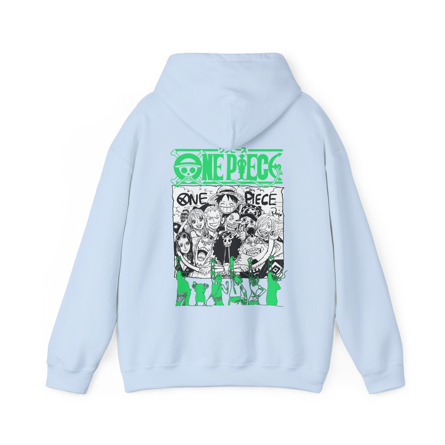 One Piece Characters Back Print Hoodie – 100% Cotton Anime Streetwear