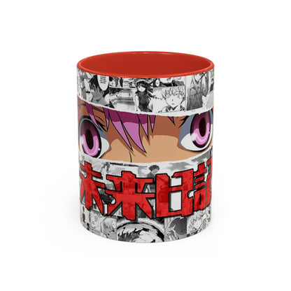 Yuno Gasai Accent Handle Mug – Future Diary Anime Cup – 11oz & 15oz Ceramic Gift for Yandere Fans