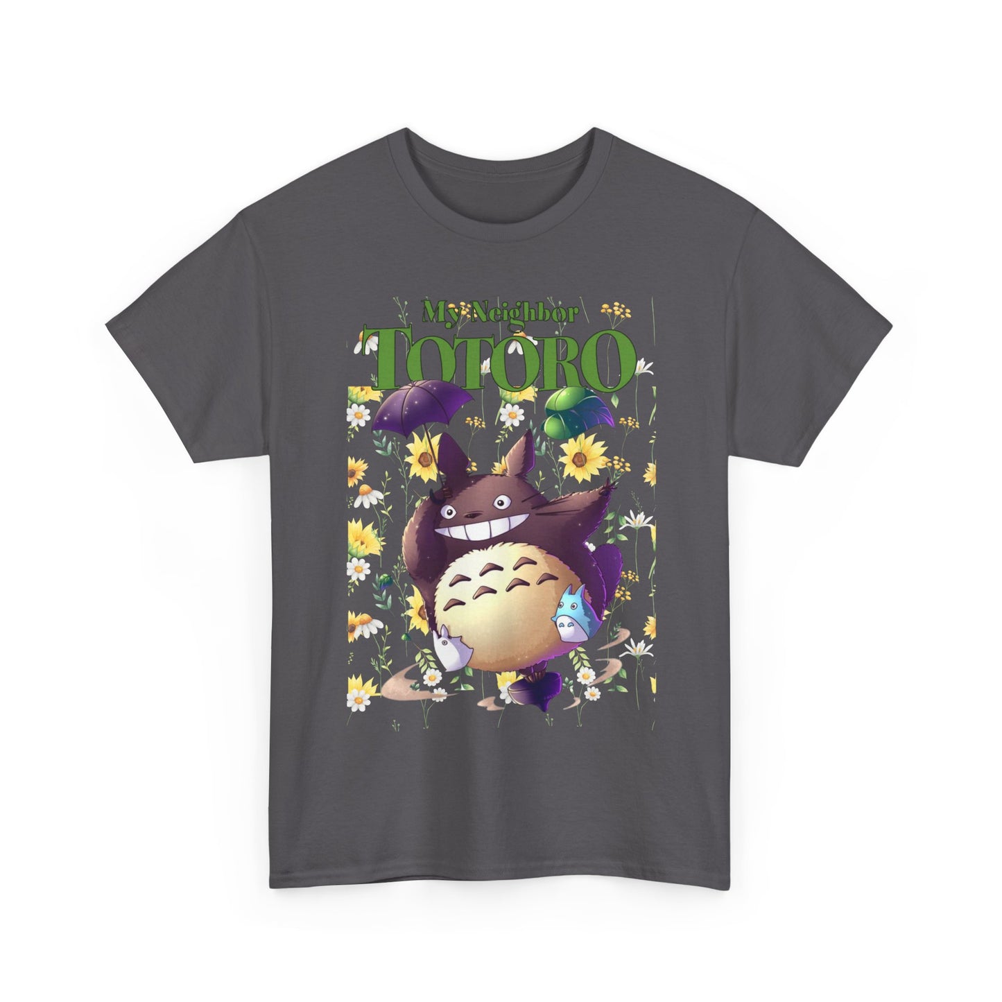 My Neighbor Totoro Umbrella T-Shirt 100% Cotton Studio Ghibli Tee