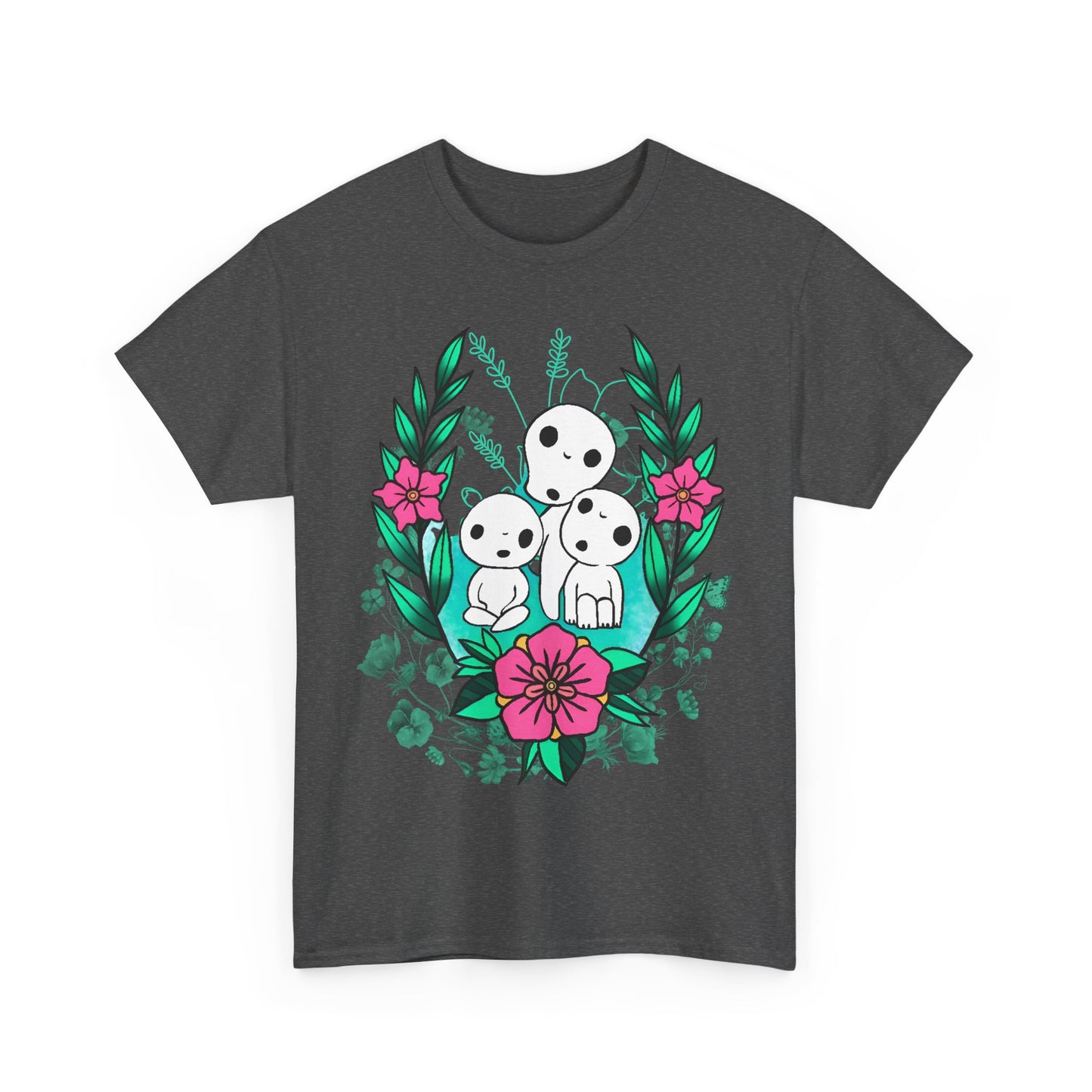 Kodama Flowers Art T-Shirt | 100% Cotton Studio Ghibli Anime Tee