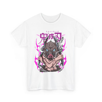 Inosuke Hashibira Demon Slayer T-Shirt – 100% Cotton Anime Tee for Boar Head Fans