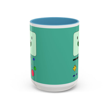 BMO Adventure Time Accent Handle Mug – Colorful Beemo Cup – 11oz & 15oz Ceramic Gift for Cartoon Fans