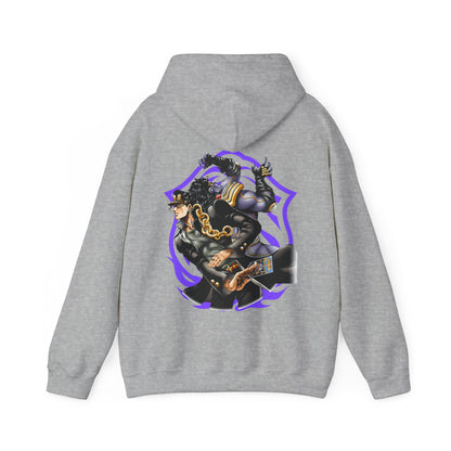 Jotaro Kujo Back Print Hoodie – 100% Cotton JoJo's Bizarre Adventure Anime Pullover