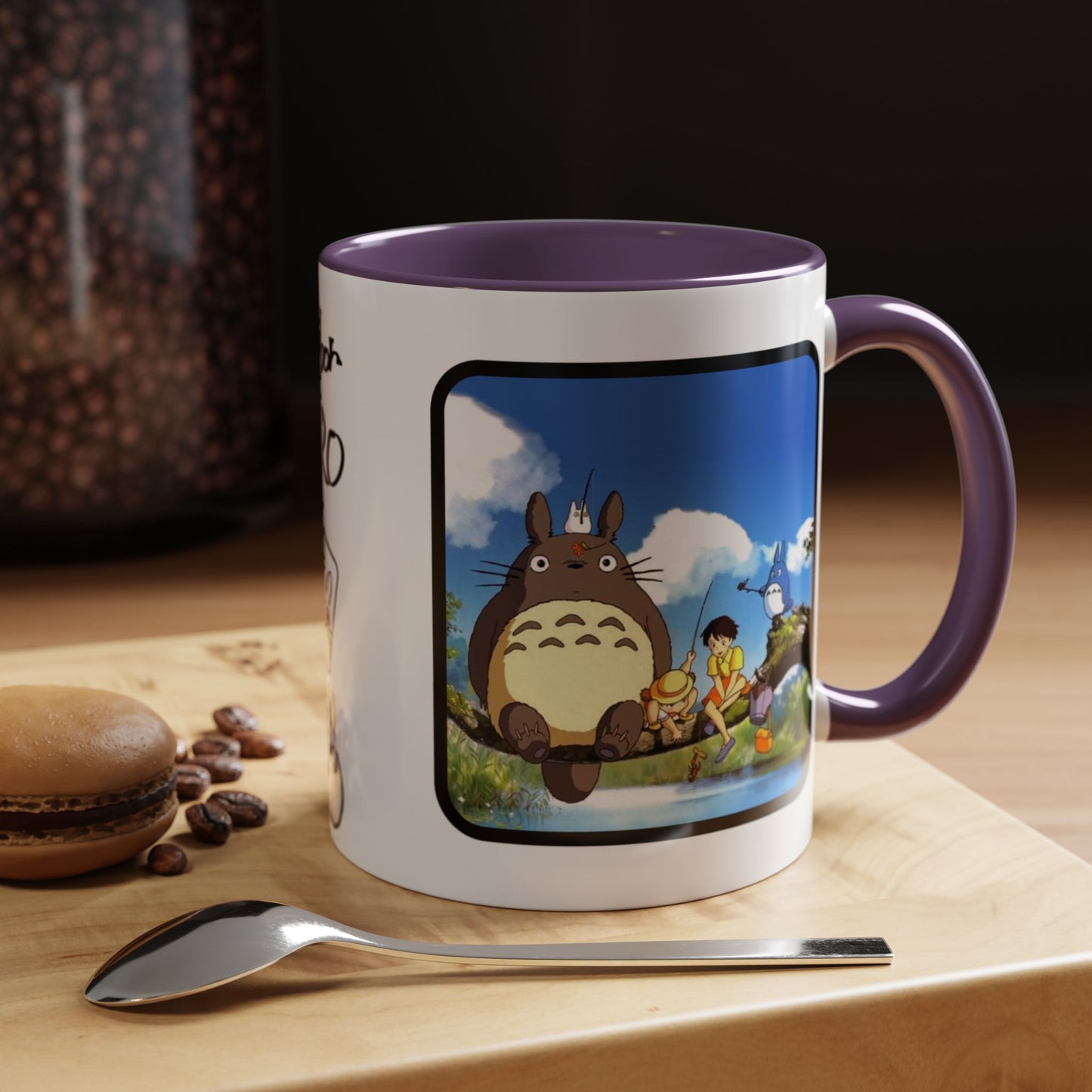 My Neighbor Totoro Accent Mug – Ghibli Collage Color Handle Cup 11oz & 15oz – Cute Anime Coffee Mug Gift