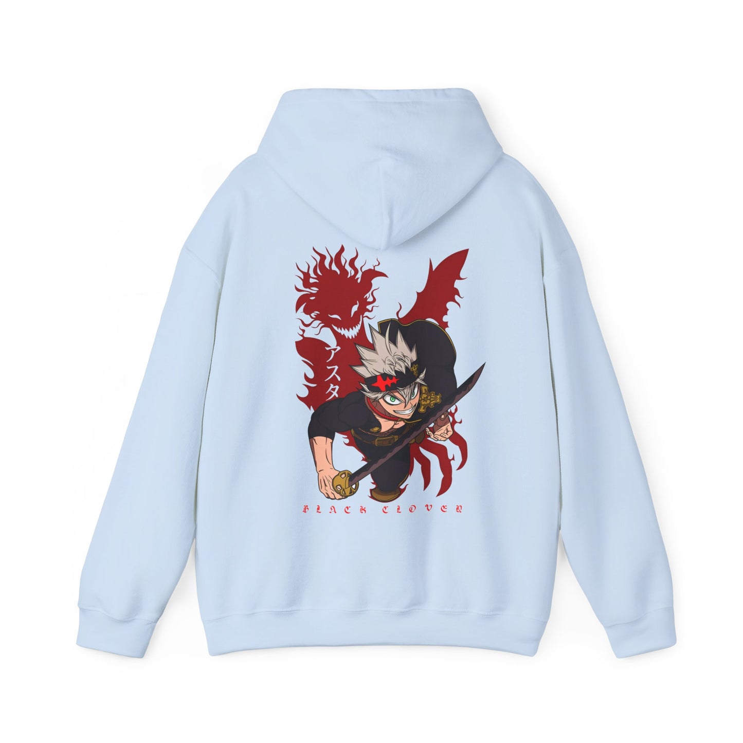 Asta Black Clover Back Print Hoodie – 100% Cotton Anime Pullover for Shonen Fans