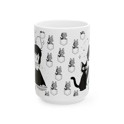Kiki's Delivery Coffee Mug – Studio Ghibli Cup for Anime Lovers – 11oz & 15oz Ceramic Mug