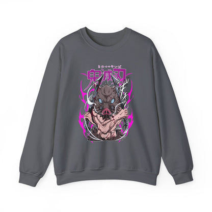 Inosuke Hashibira Demon Slayer Sweatshirt – 100% Cotton Anime Pullover for Boar Head Fans