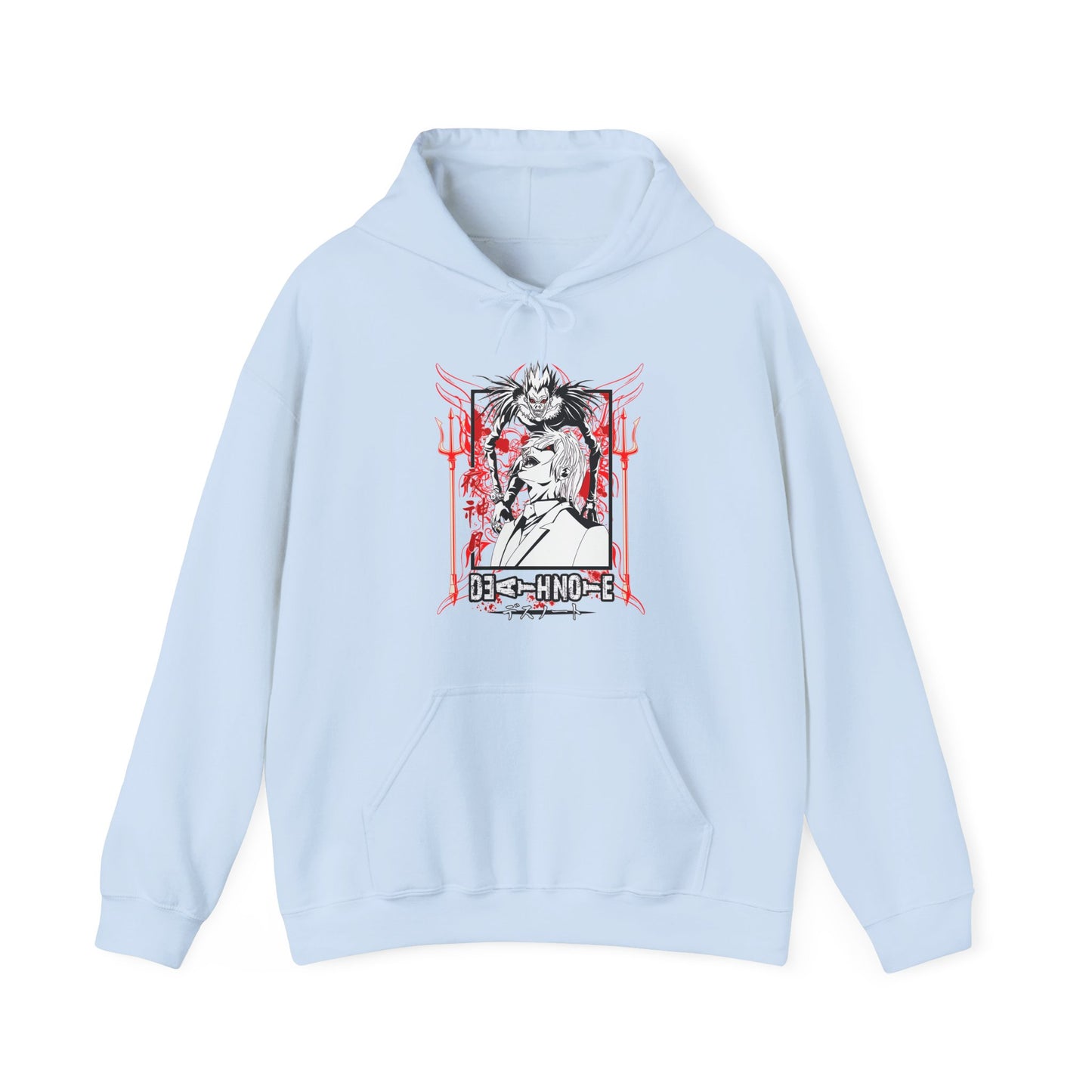 Death Note Anime Hoodie – 100% Cotton Pullover Featuring Light Yagami, L & Ryuk