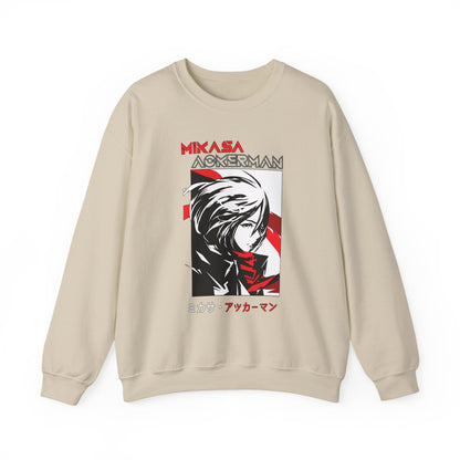 Mikasa Ackerman Sweatshirt – 100% Cotton Attack on Titan Anime Pullover for Fans