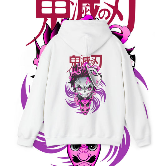 Tanjiro Mask Fury Back Print Hoodie | Demon Slayer | 100% Cotton
