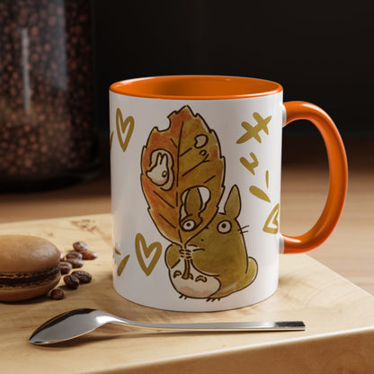 Cute Totoro Accent Mug – Studio Ghibli Color Handle Cup 11oz & 15oz – Kawaii Anime Coffee Mug Gift