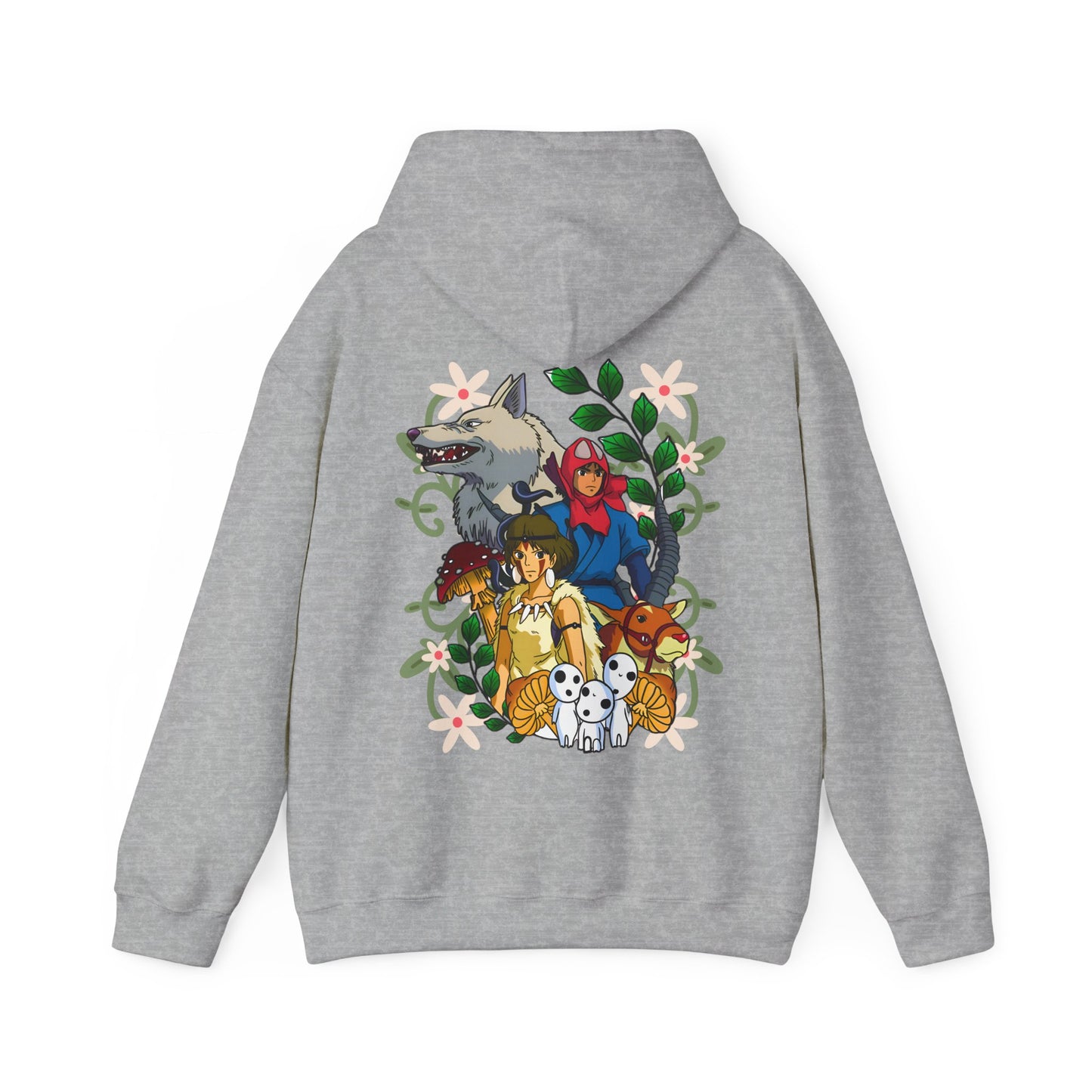 Princess Mononoke Back Print Hoodie – 100% Cotton Studio Ghibli Art Cover Sweatshirt