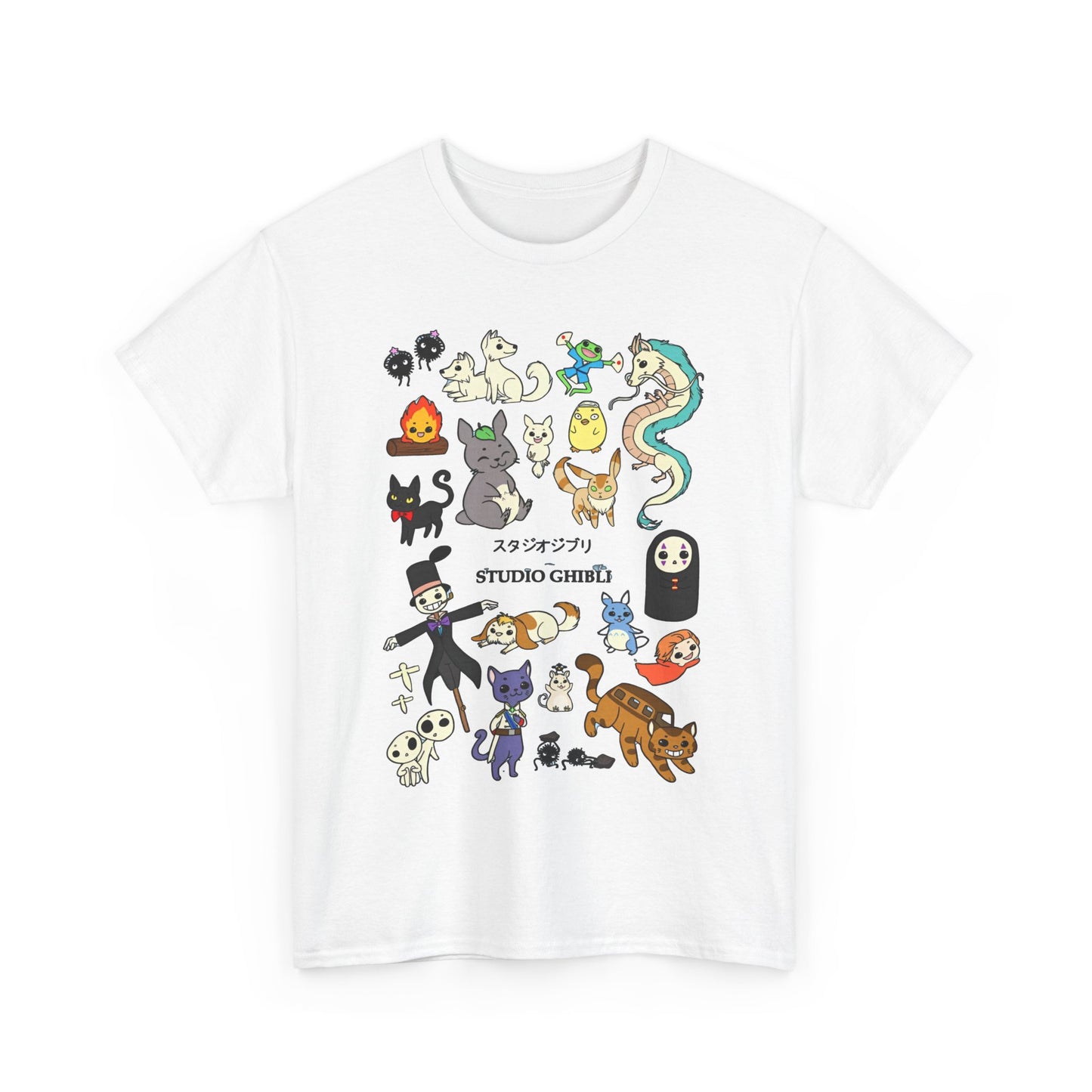 Studio Ghibli Chibi Shirt – Cute Anime Cotton Tee for Ghibli Fans