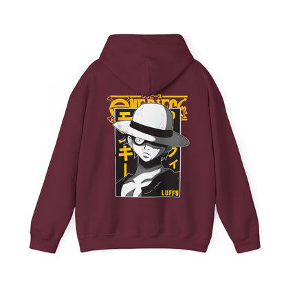 Luffy One Piece Back Print Hoodie – 100% Cotton Anime Sweatshirt for True Fans
