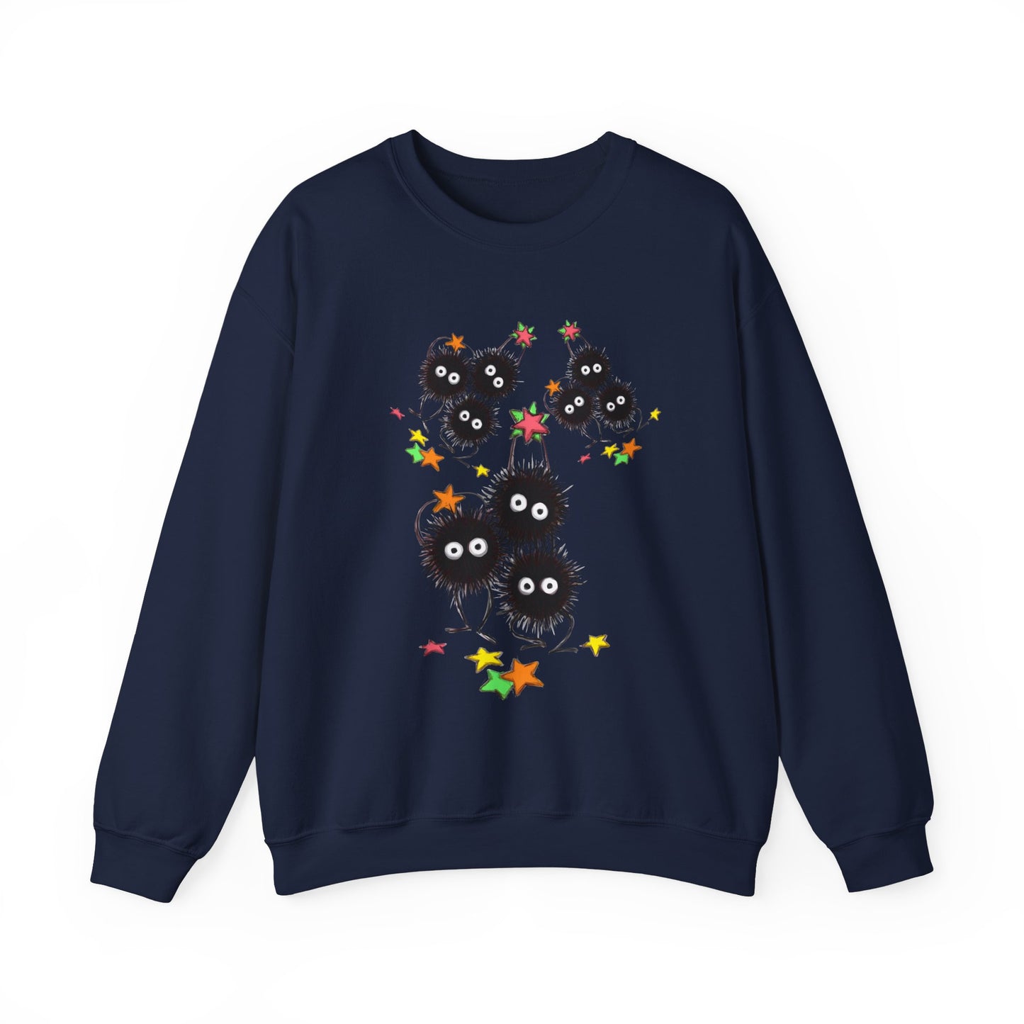 Soot Sprites Fantasy Sweatshirt – 100% Cotton Cozy Anime Pullover for Studio Ghibli Fans