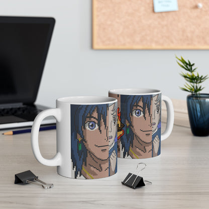 Howl's Moving Castle Pixel Art Mug – Studio Ghibli Coffee Cup 11oz & 15oz – Retro Anime Gift for Fans
