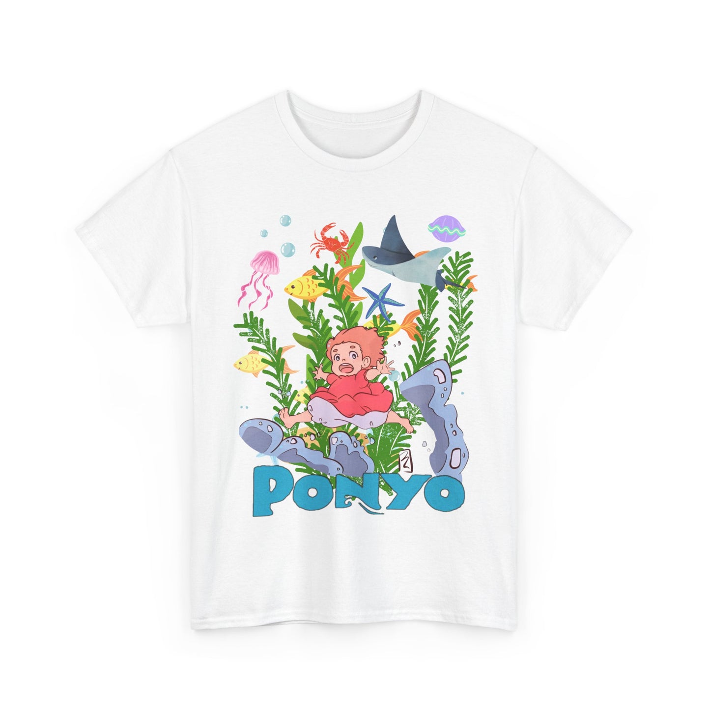 Ponyo Ghibli Sea World T-Shirt 100% Cotton Studio Ghibli Anime Tee