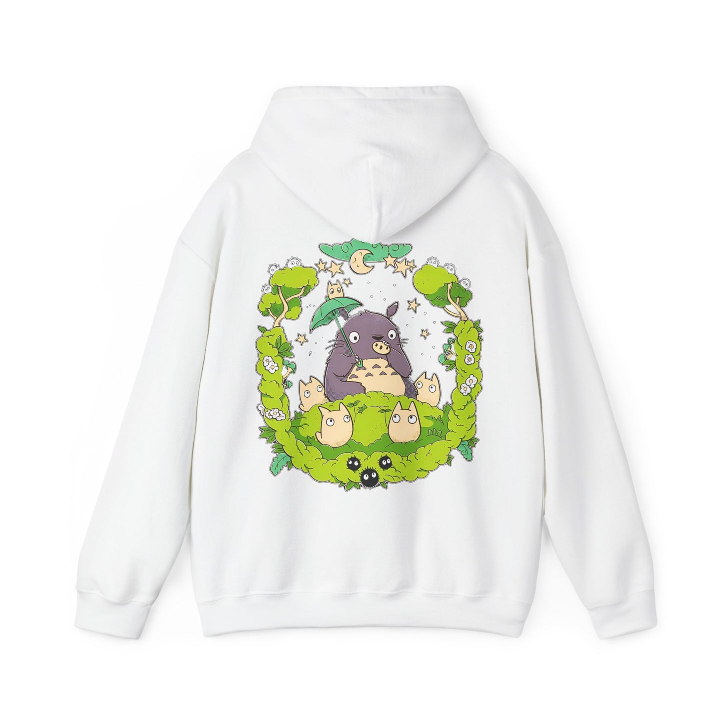 Totoro Forest Magic Back Print Hoodie – 100% Cotton Studio Ghibli Hoodie with Totoro Design