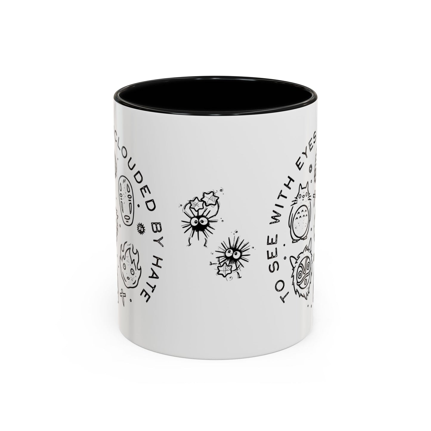 Universe Ghibli Accent Mug – Color Handle Anime Coffee Cup – 11oz & 15oz Studio Ghibli Ceramic Mug Gift