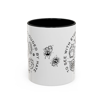 Universe Ghibli Accent Mug – Color Handle Anime Coffee Cup – 11oz & 15oz Studio Ghibli Ceramic Mug Gift
